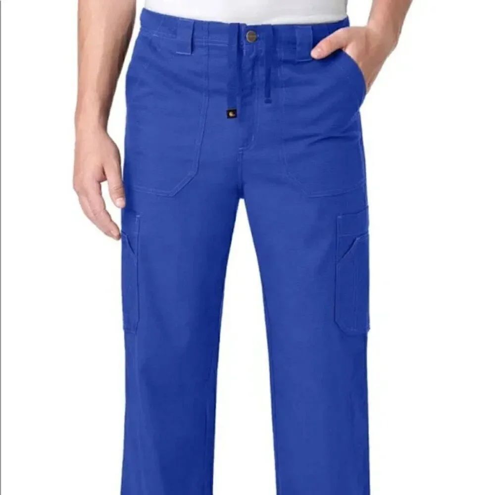 EUC Carhartt Mens Drawstring Cargo Navy Blue Pants
